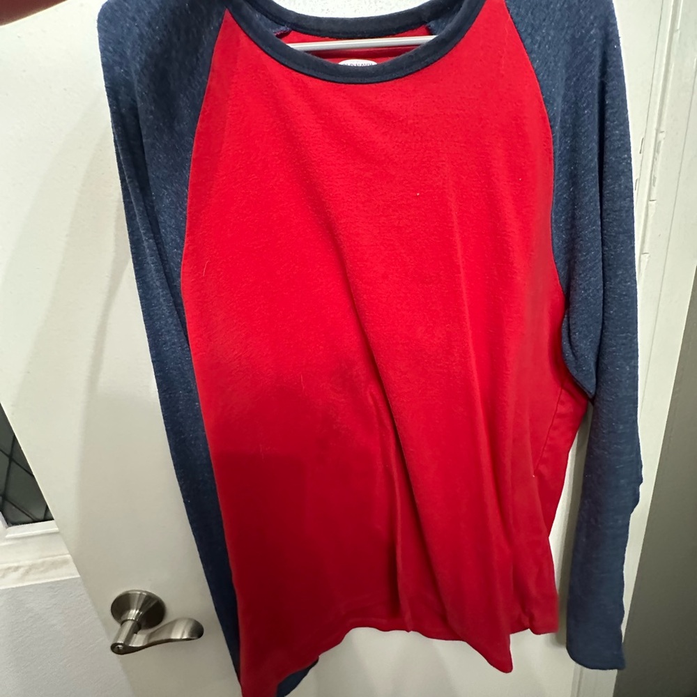 Red and Blue Long Sleeve Shirt